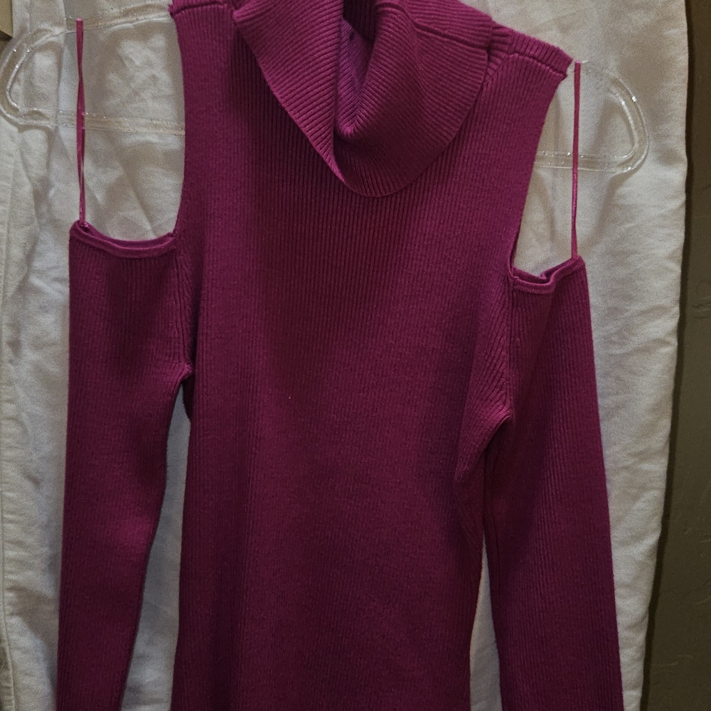 Elegant Fuchsia Cowl Neck Sweater